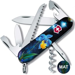 Швейцарський складаний ніж 91мм Victorinox CAMPER DESIGN Блакитно-жовтий ірис 1.3613.3.R2060pk