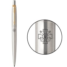 Ручка кулькова Parker JOTTER ARMY Stainless Steel GT BP Емблема ВМС ЗСУ