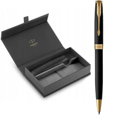 Подарунковий набір Parker SONNET Matte Black GT BP (кулькова ручка + чохол + коробка)