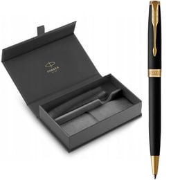 Подарунковий набір Parker SONNET Matte Black GT BP (кулькова ручка + чохол + коробка)